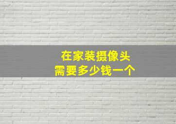 在家装摄像头需要多少钱一个