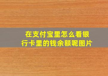 在支付宝里怎么看银行卡里的钱余额呢图片