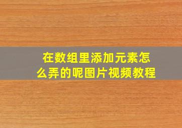 在数组里添加元素怎么弄的呢图片视频教程