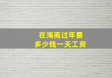 在海南过年要多少钱一天工资