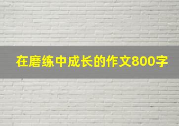 在磨练中成长的作文800字