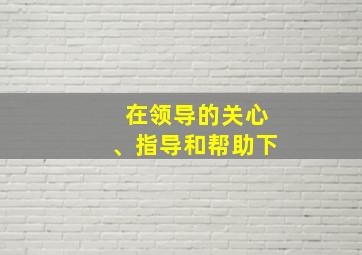 在领导的关心、指导和帮助下