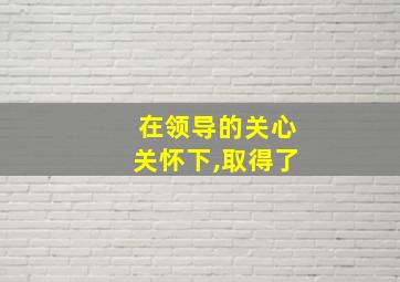 在领导的关心关怀下,取得了