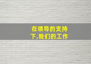 在领导的支持下,我们的工作