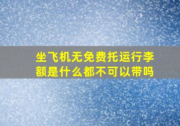 坐飞机无免费托运行李额是什么都不可以带吗