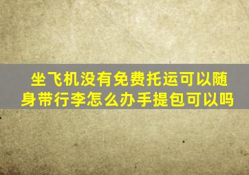 坐飞机没有免费托运可以随身带行李怎么办手提包可以吗