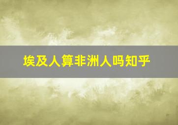 埃及人算非洲人吗知乎