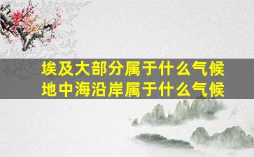 埃及大部分属于什么气候地中海沿岸属于什么气候