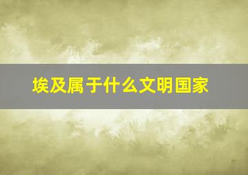 埃及属于什么文明国家