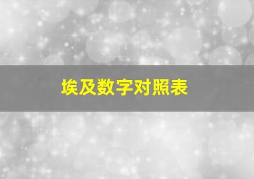 埃及数字对照表