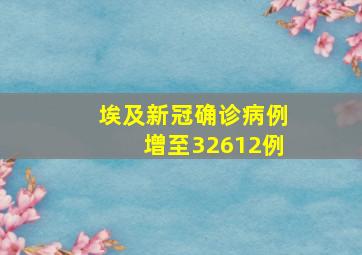 埃及新冠确诊病例增至32612例