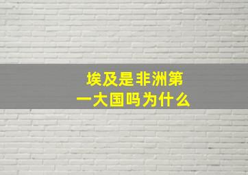 埃及是非洲第一大国吗为什么