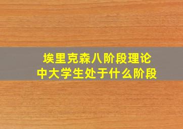 埃里克森八阶段理论中大学生处于什么阶段