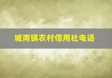 城南镇农村信用社电话