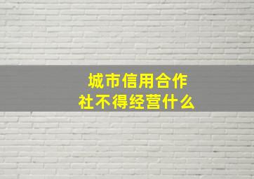 城市信用合作社不得经营什么