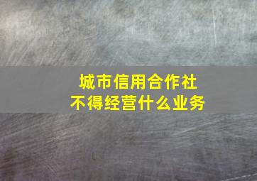 城市信用合作社不得经营什么业务