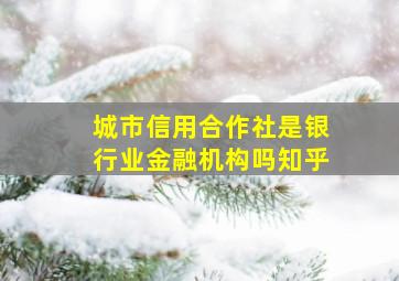 城市信用合作社是银行业金融机构吗知乎