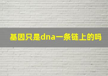 基因只是dna一条链上的吗