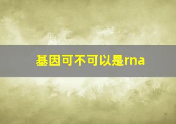 基因可不可以是rna