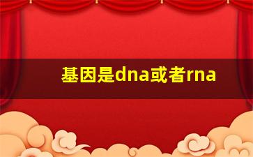 基因是dna或者rna