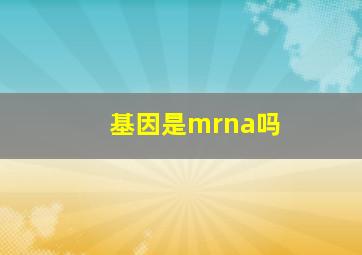 基因是mrna吗