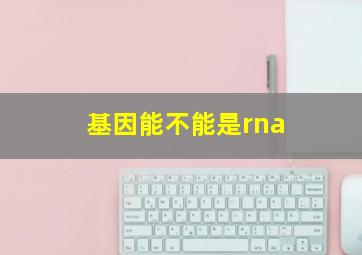 基因能不能是rna