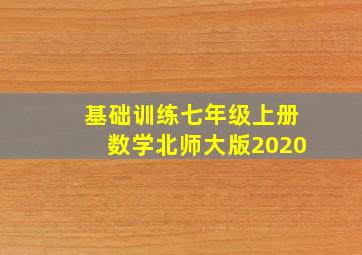 基础训练七年级上册数学北师大版2020