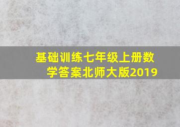 基础训练七年级上册数学答案北师大版2019