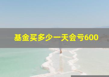 基金买多少一天会亏600