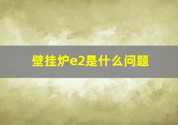 壁挂炉e2是什么问题