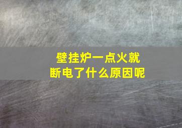 壁挂炉一点火就断电了什么原因呢