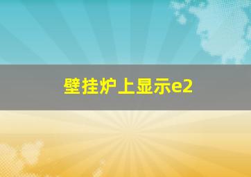 壁挂炉上显示e2