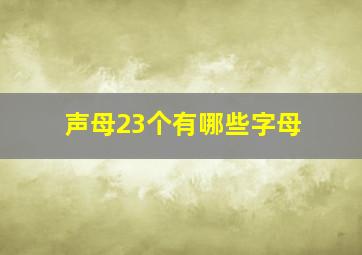 声母23个有哪些字母