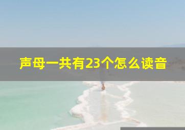 声母一共有23个怎么读音