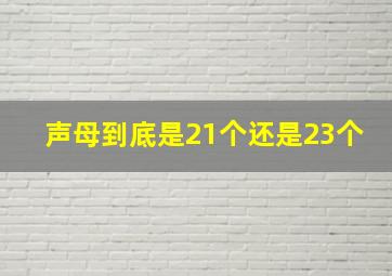 声母到底是21个还是23个