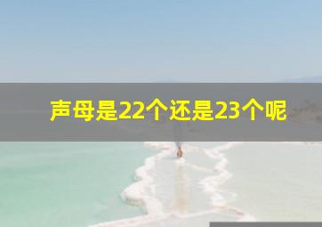 声母是22个还是23个呢