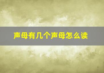 声母有几个声母怎么读