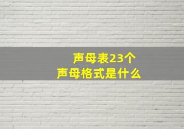 声母表23个声母格式是什么