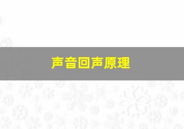 声音回声原理