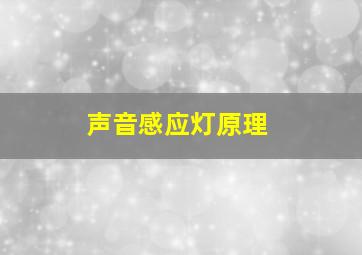 声音感应灯原理