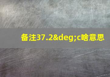 备注37.2°c啥意思