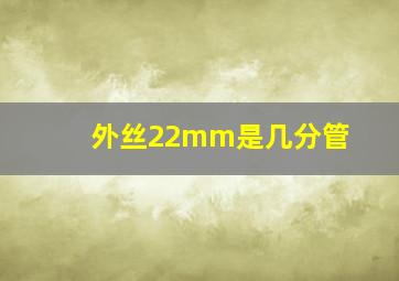 外丝22mm是几分管