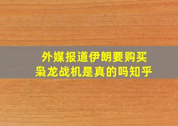 外媒报道伊朗要购买枭龙战机是真的吗知乎