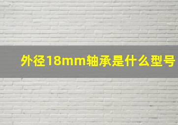 外径18mm轴承是什么型号