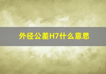 外径公差H7什么意思