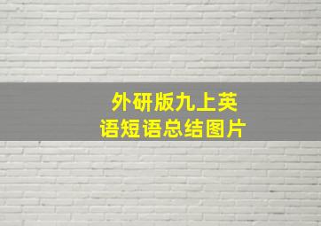 外研版九上英语短语总结图片