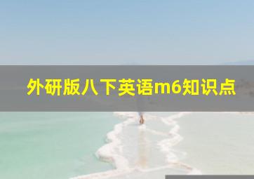 外研版八下英语m6知识点