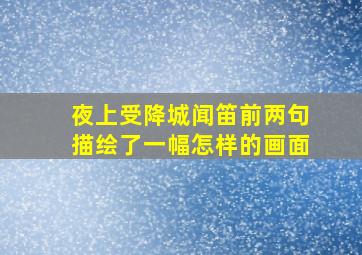 夜上受降城闻笛前两句描绘了一幅怎样的画面