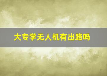 大专学无人机有出路吗