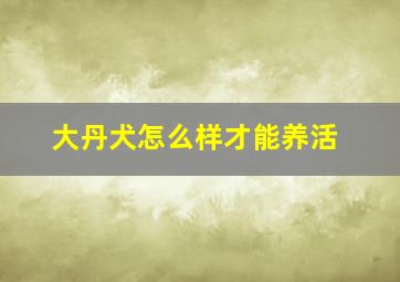 大丹犬怎么样才能养活